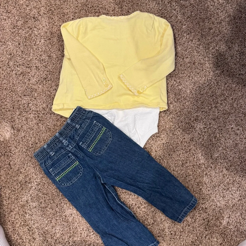Vintage Y2K Carter’s Spring Floral Denim Set 24M